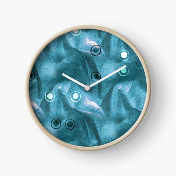 dotty patterns with sparkly scrunched up paper Clock