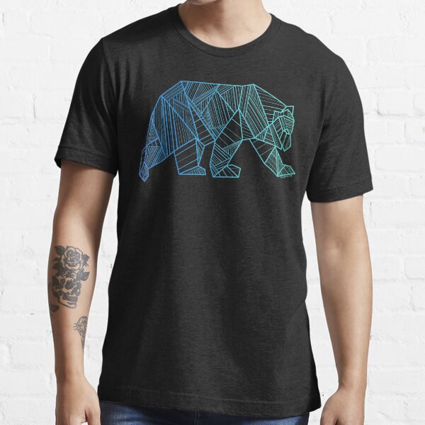 Geometric Bear T Shirt - Geometrical Bear Shirt - Camping and Hiking Shirt - Mountains T-Shirt - Wilderness Outdoors Shirt Essential T-Shirt
