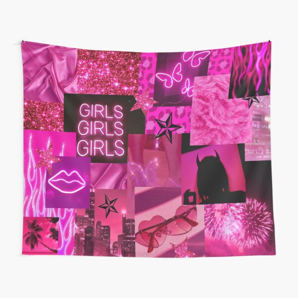 HOT PINK girl aesthetic Tapestry