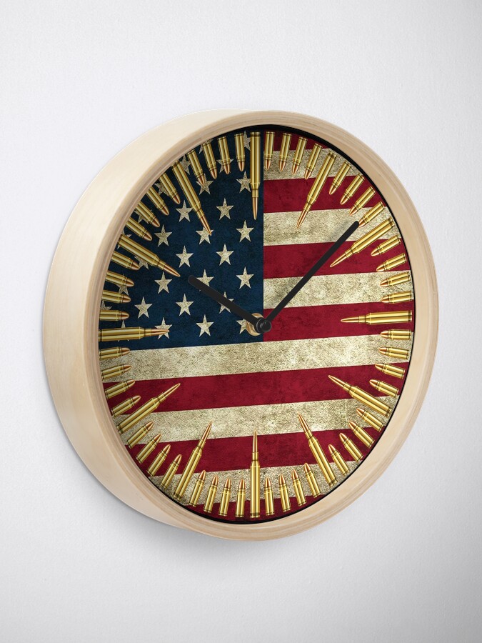 Alternate view of American Flag Second Amendment Wall Clock Clock