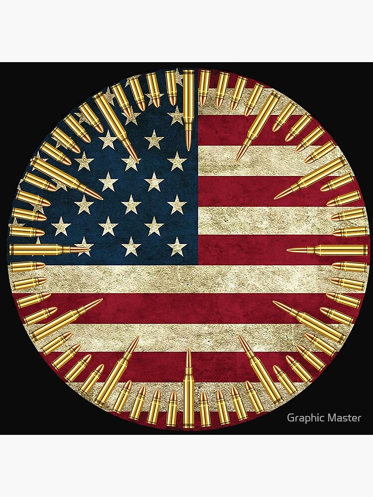 American Flag Second Amendment Wall Clock by kzadro
