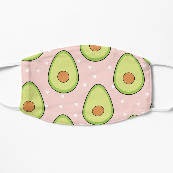 Funny Avocado With Pink Pattern Flat Mask