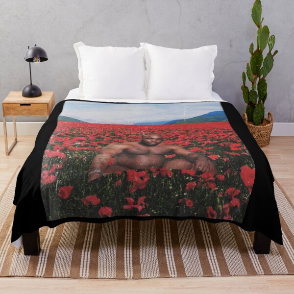 Barry Wood on a Flower Field Throw Blanket