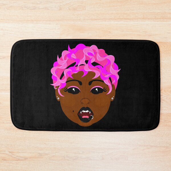 Item preview, Afrogoth Vampire Girl Wearing Pink Pixie Cut and Eyebrow Piercings designed and sold by Sheila Pressley.