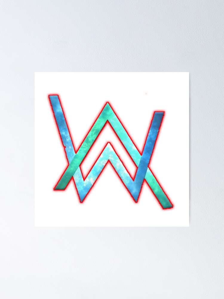 Alan Walker Blue And Red Logo Poster By Fejil Redbubble