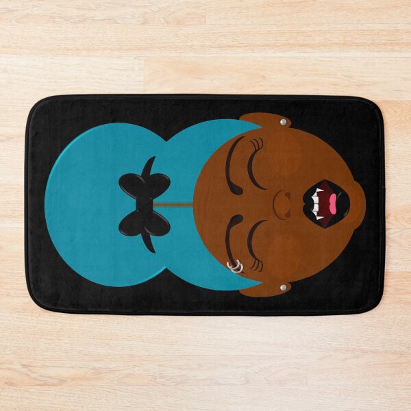 Item preview, Afrogoth Vampire Girl Wearing Teal Hair Bun with Black Bow and Eyebrow Piercings designed and sold by Sheila Pressley.
