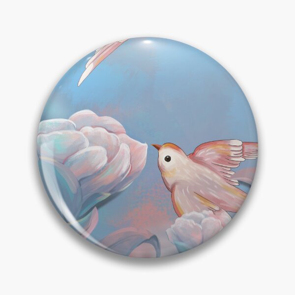 Item preview, Birds flying in the flowers designed and sold by Pandacu.