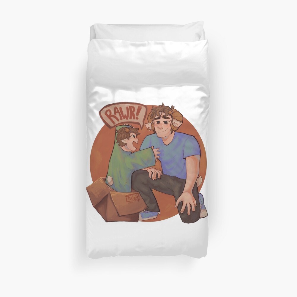 "Jschlatt dad and Tubbo :)" Duvet Cover by Twiggypng | Redbubble