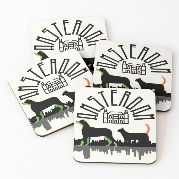 Item preview, Amsterdam Skyline Cat - Cat And Dog. designed and sold by mewsis.