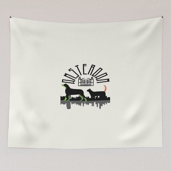 Item preview, Amsterdam Skyline Cat - Cat And Dog. designed and sold by mewsis.