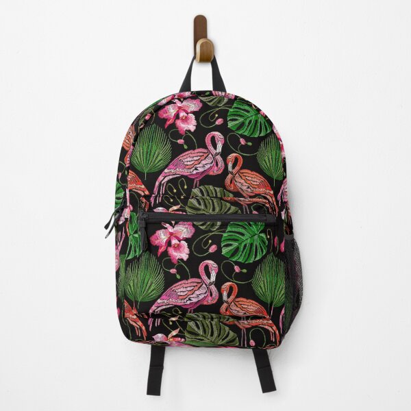 Item preview, Embroidery flamingo and palm leaves designed and sold by matrioshka.