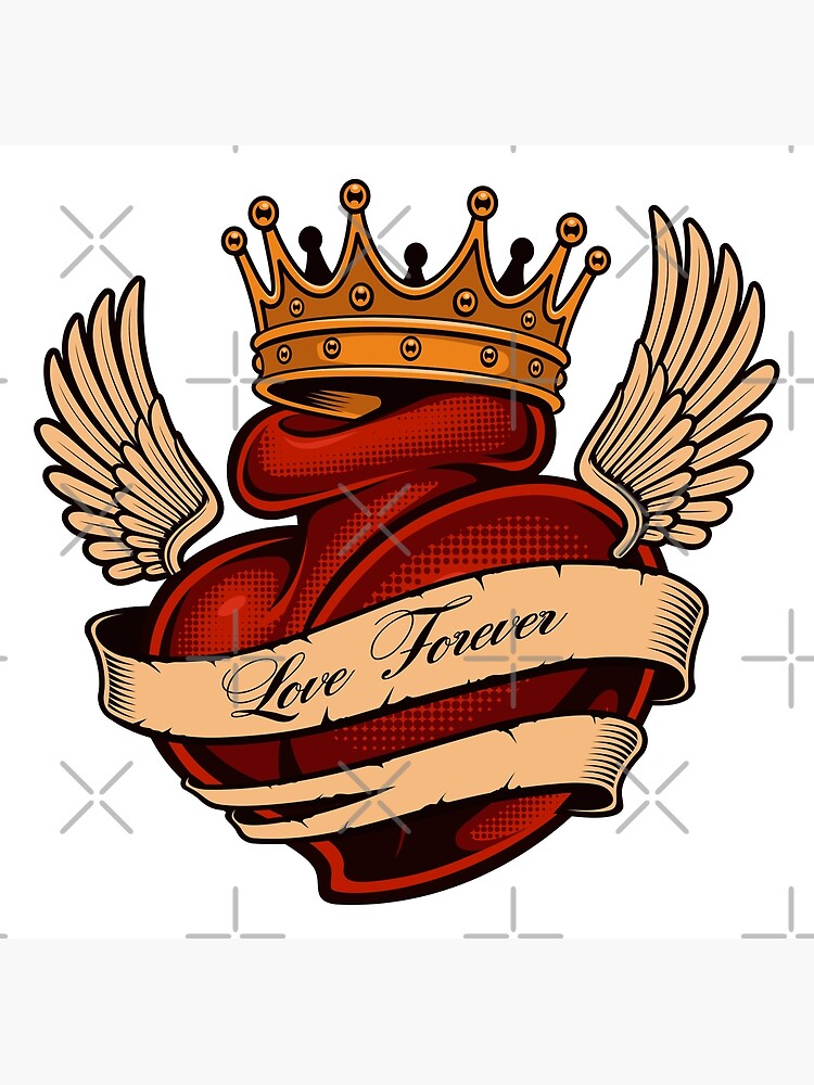 heart love with crown tattoo studio graphic vector illustration design  Stock Vector Image & Art - Alamy