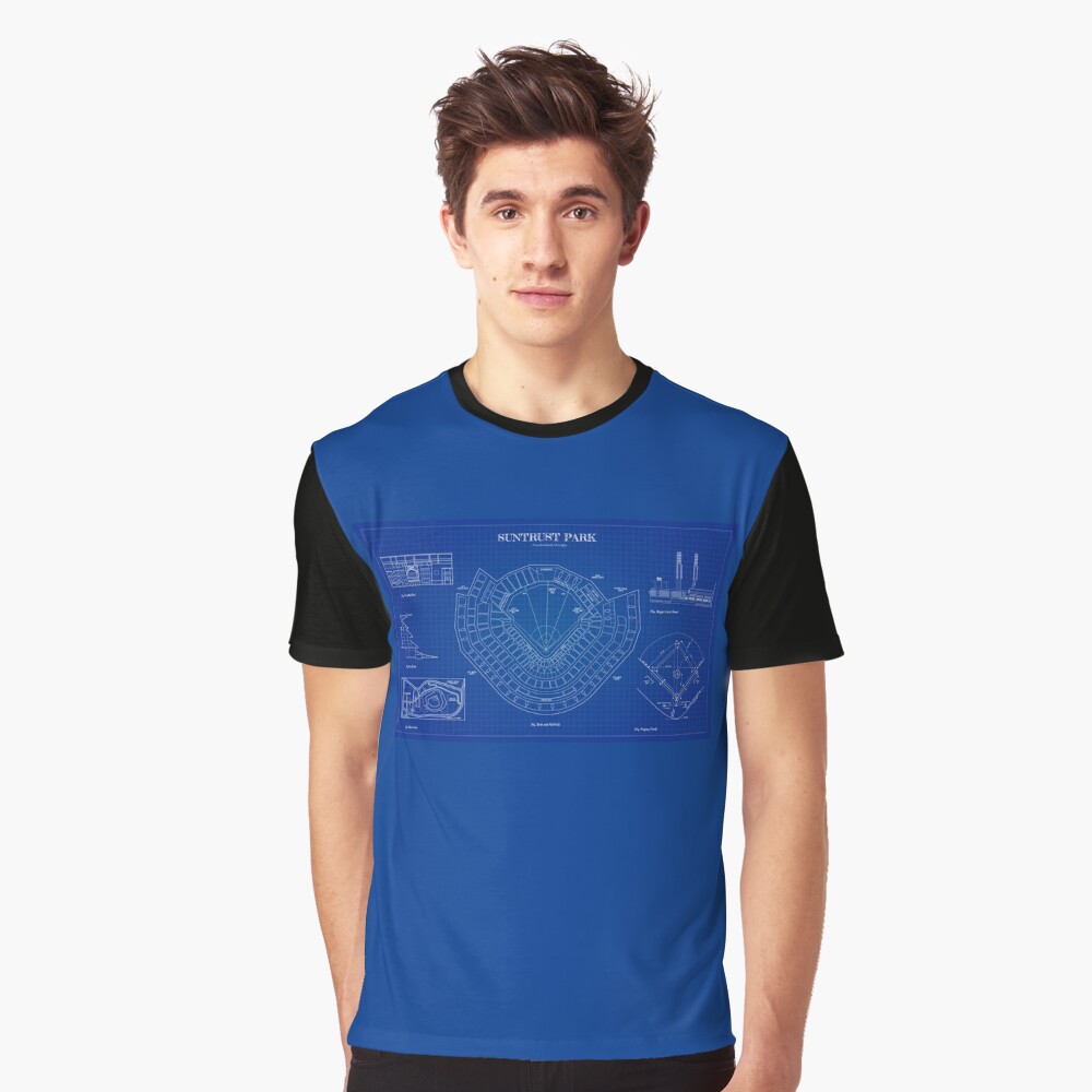 Atlanta Braves - Truist Park (Blue) Team Colors T-Shirt – Ballpark  Blueprints