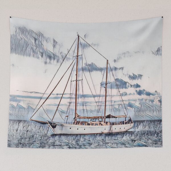Item preview, GALATHI Lonely boat at Sea - Boats designed and sold by Galathi Designs.