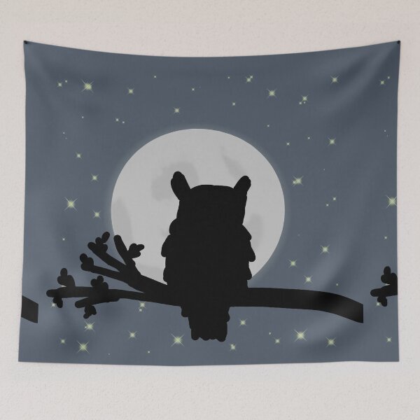 Item preview, Owl and moon  designed and sold by Antiope33.