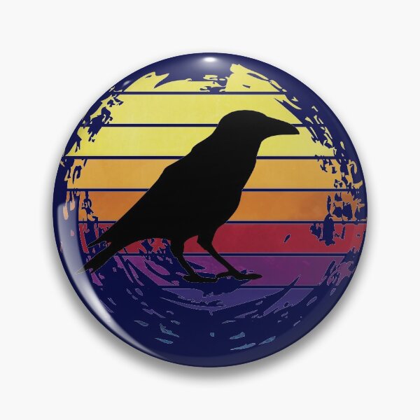Item preview, Crow bird animal on retrostyle retro background designed and sold by ChatterFox.