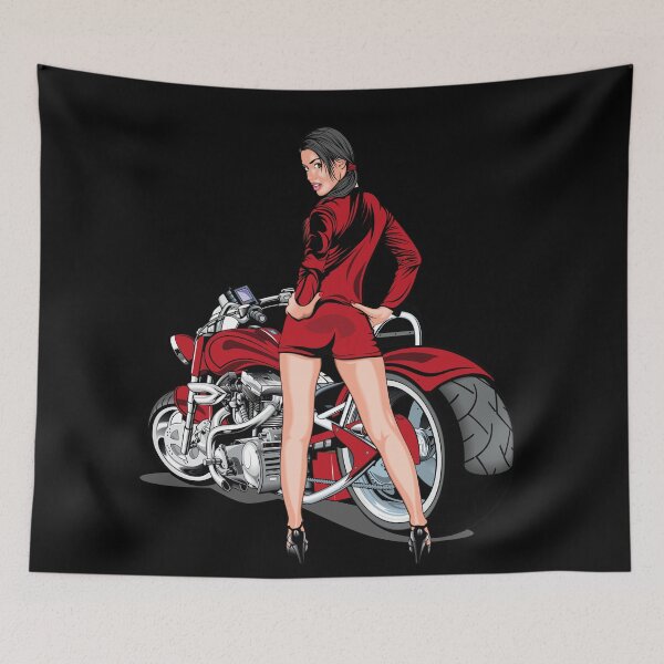 Aperçu de l'œuvre Motorcycle Girl créée et vendue par CESAR-STORE.