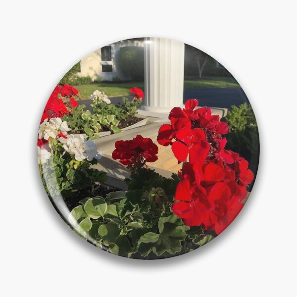 Item preview, Red Geranium Flowers And pillar  designed and sold by FlowersAndMore.