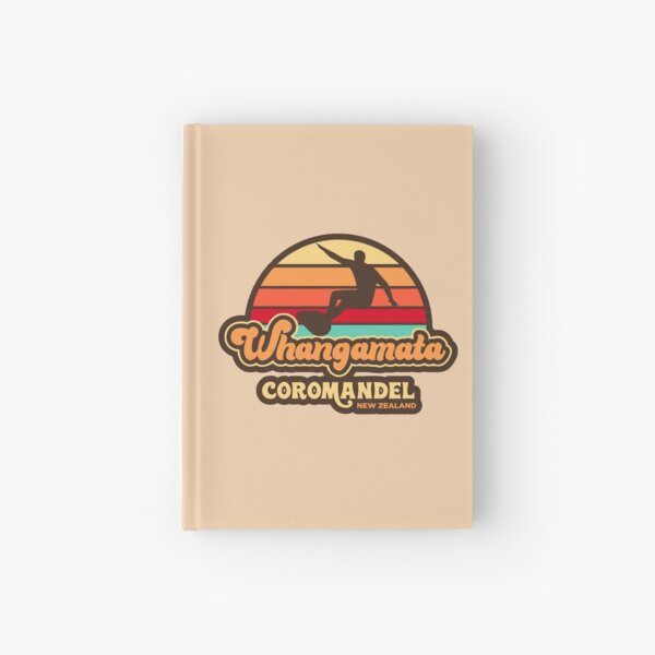 Whangamata Retro Surfing New Zealand Hardcover Journal