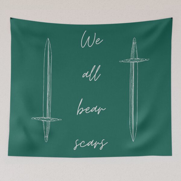 Item preview, We all bear scars, throne of glass Sarah J. Maas quote design designed and sold by ivy-ish.