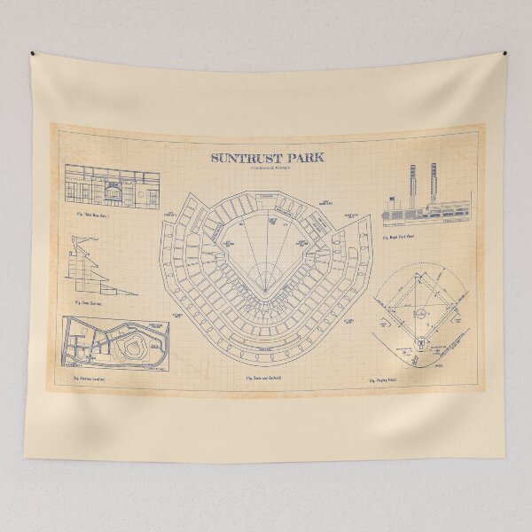 Item preview, SunTrust Park (Old Blue Grid) designed and sold by BGALAXY.