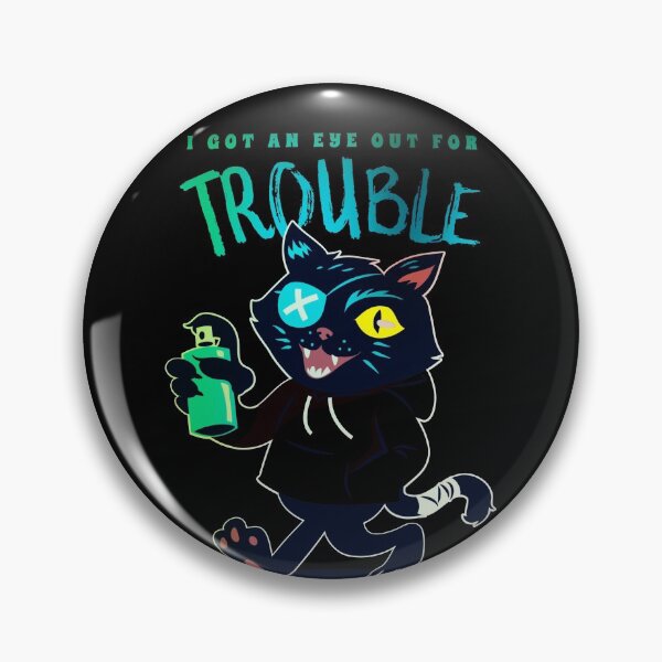 Item preview, Got An Eye Out For Trouble Cool Art Graffiti Cat Retro Black Cat Blue Eyepatch designed and sold by TeachUrb.