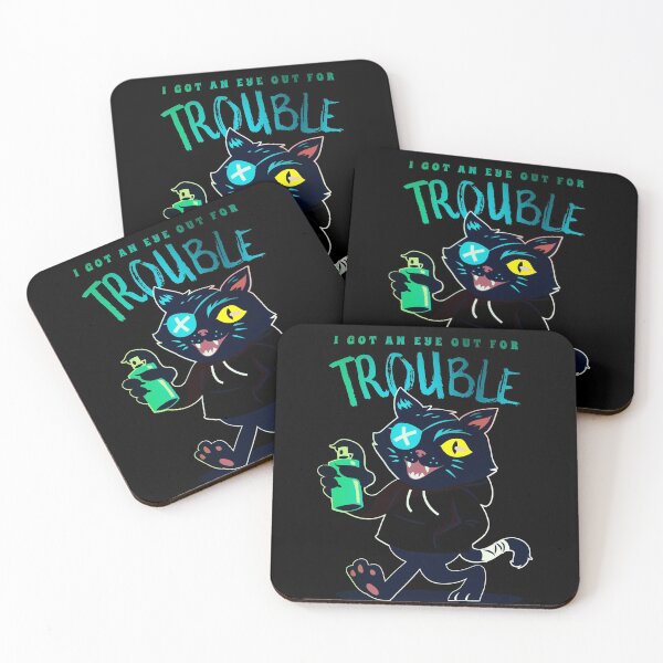Item preview, Got An Eye Out For Trouble Cool Art Graffiti Cat Retro Black Cat Blue Eyepatch designed and sold by TeachUrb.