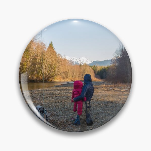Item preview, A mother and daughter looking at mountains in the spring morning sun designed and sold by SnapTPhotograph.