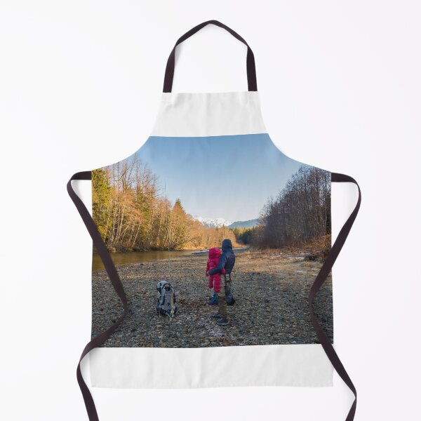 Item preview, A mother and daughter looking at mountains in the spring morning sun designed and sold by SnapTPhotograph.