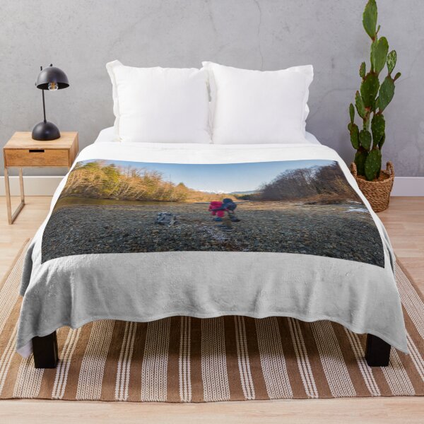 Item preview, A mother and daughter looking at mountains in the spring morning sun designed and sold by SnapTPhotograph.