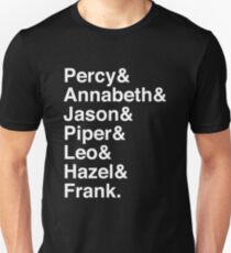 Camiseta ajustada Percy y Annabeth y Jason & Piper & Leo & Hazel & Frank. (Percy Jackson) (Inverso)