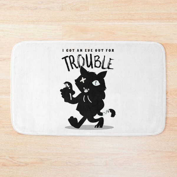 Item preview, I Got An Eye For Trouble Cool Cat Graffiti Art Shaded Black and White designed and sold by TeachUrb.