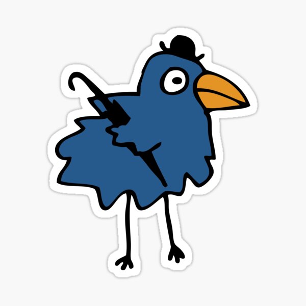 Business Bird - Blue - cute bird pattern by Cecca Designs Sticker