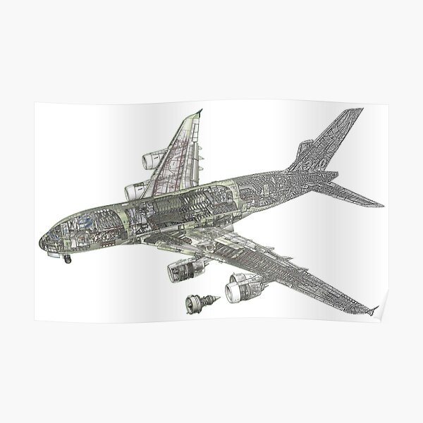 Airbus A 380 cutaway Poster