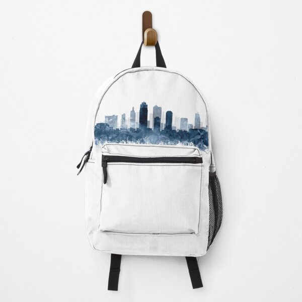 Item preview, Kansas City Skyline Watercolor Navy Blue by Zouzounio Art designed and sold by zouzounioart.