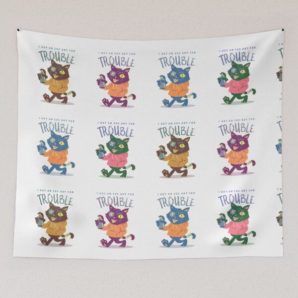 Item preview, I Got An Eye Out For Trouble Multicolor Furrrrious Foursome designed and sold by TeachUrb.