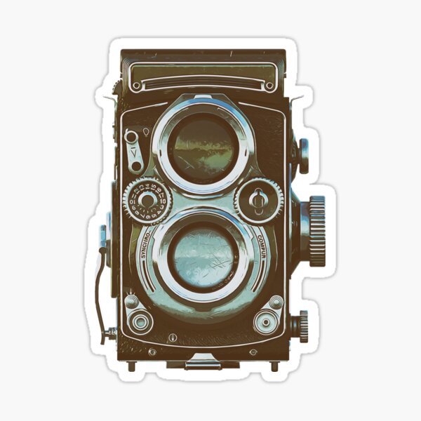 Retro Camera twin lens lomography - vintage colors Sticker