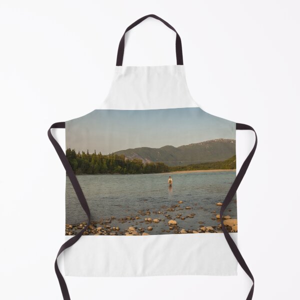 Item preview, An angler fly fishing on the Skeena River at sunset in summer, Terrace designed and sold by SnapTPhotograph.