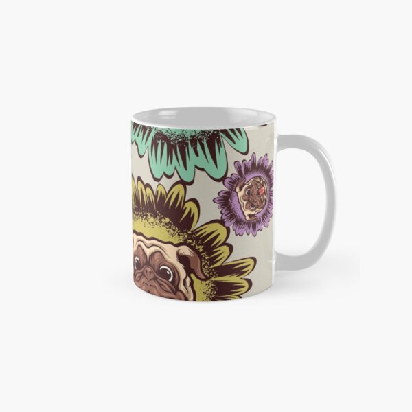 pug doggy & Sunflower_1_colorful Classic Mug