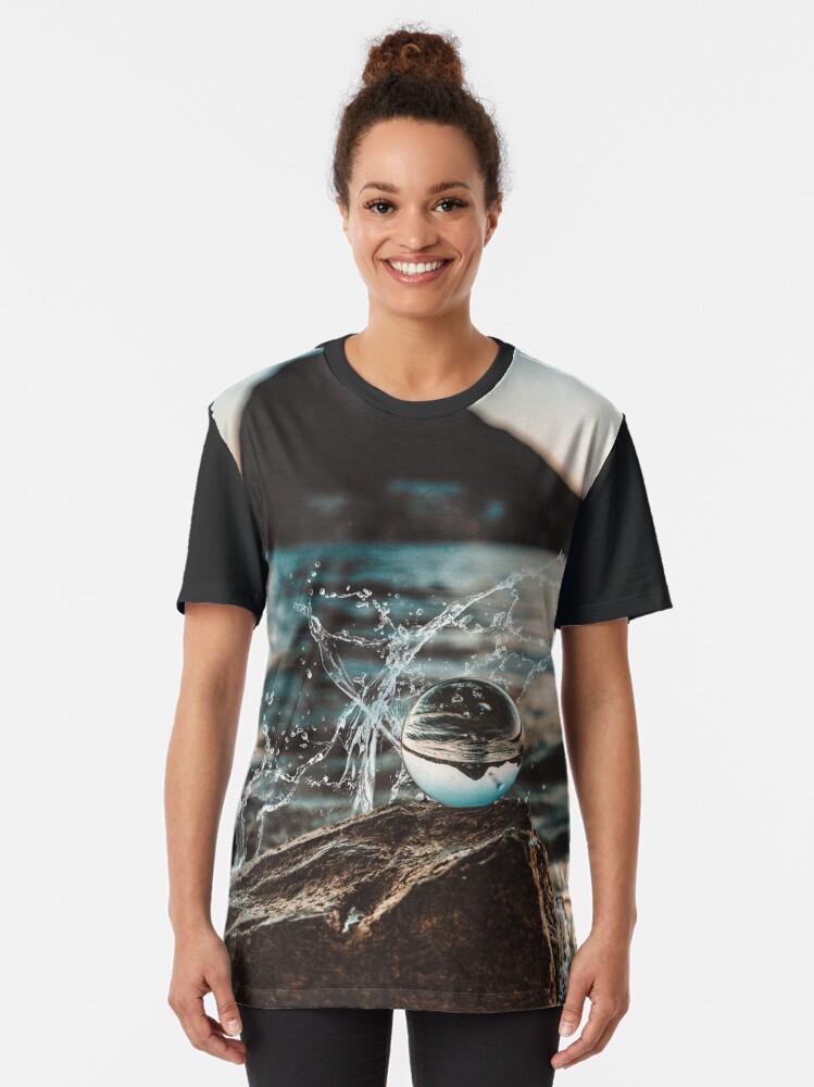 Alternate view of Ocean water droplet - Funny Graphic T-Shirt