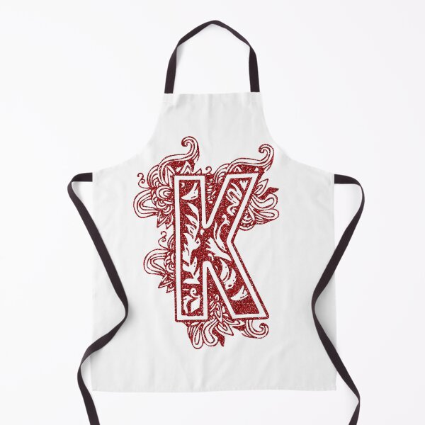 Item preview, Red glitter floral letter K designed and sold by DarkArtStudio.