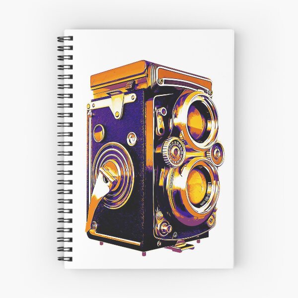 Aperçu de l'œuvre Appareil photo rétro Lomography à double objectif - orange et violet créée et vendue par PeterADesign.
