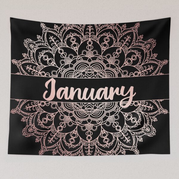 Item preview, January month for bullet journal in rose gold designed and sold by felinefeelings.