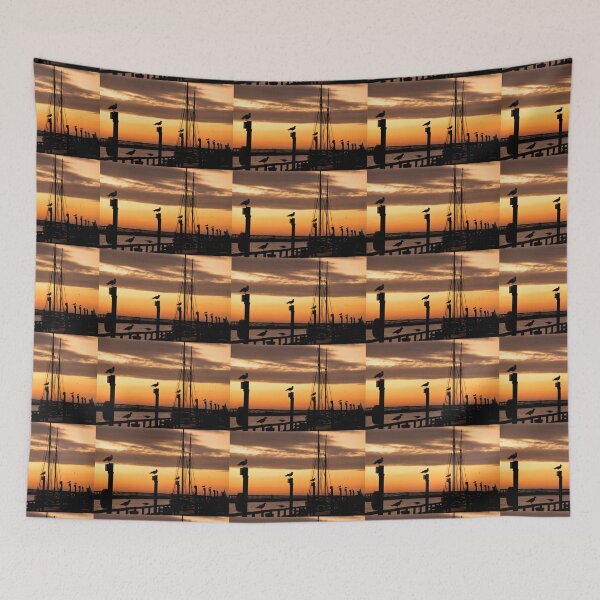 Item preview, Silhouetted seagulls at sunrise designed and sold by Violaman.
