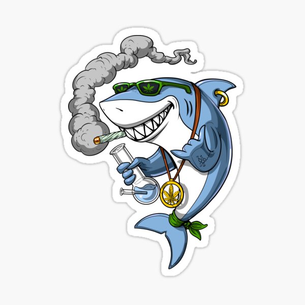 Item preview, Shark Stoner Smoking Weed designed and sold by underheaven.