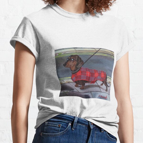 Dachshund going for a walk. Classic T-Shirt