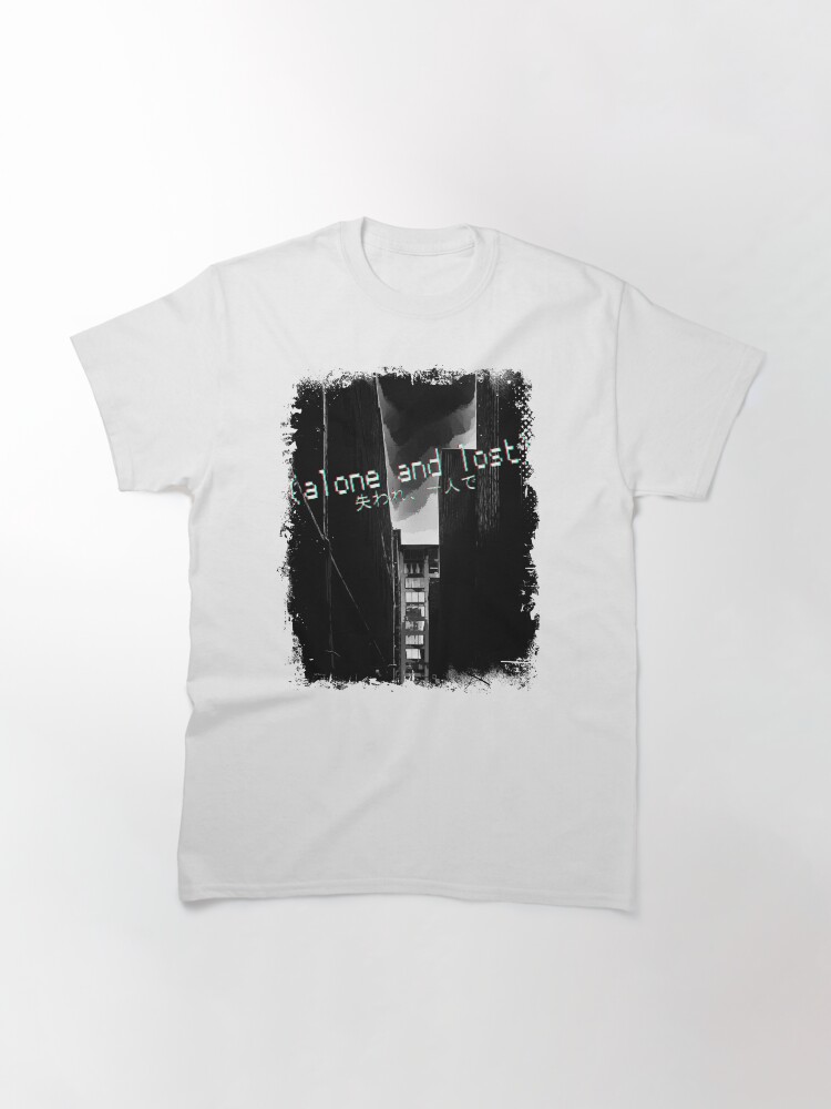 Alternate view of Alone and lost - Sad quote with streetscape background. Classic T-Shirt