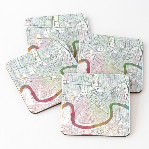 Item preview, New Orleans Watercolor Map by Zouzounio Art designed and sold by zouzounioart.