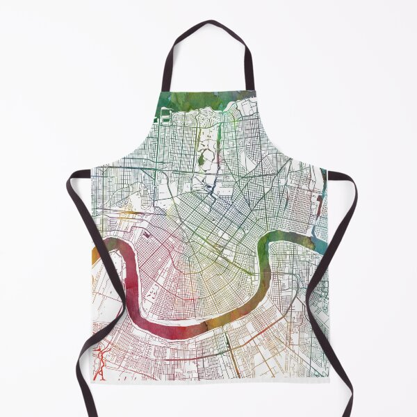 Item preview, New Orleans Watercolor Map by Zouzounio Art designed and sold by zouzounioart.