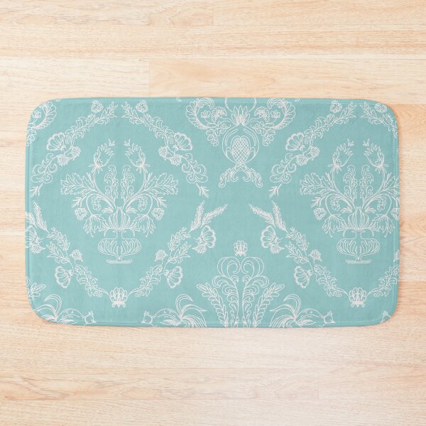 Item preview, Floral motif Damask mint background designed and sold by Milatoo.